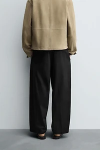 RELAXED FIT PLEATED PANTS