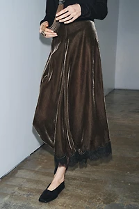 VELVET LACE SKIRT ZW COLLECTION LIMITED EDITION