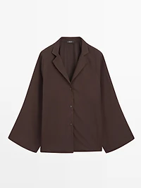 Textured raglan sleeve shirt