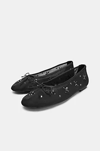 SHINY MESH BALLET FLATS