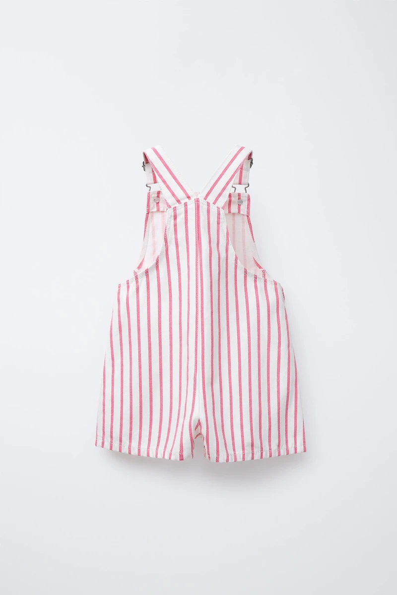 STRIPED TWILL OVERALLS