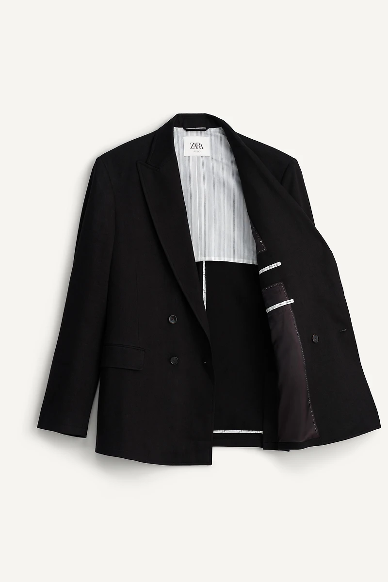 VESTE DE COSTUME À BOUTONNAGE CROISÉ LIN ET LYOCELL