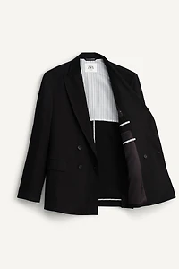 VESTE DE COSTUME À BOUTONNAGE CROISÉ LIN ET LYOCELL