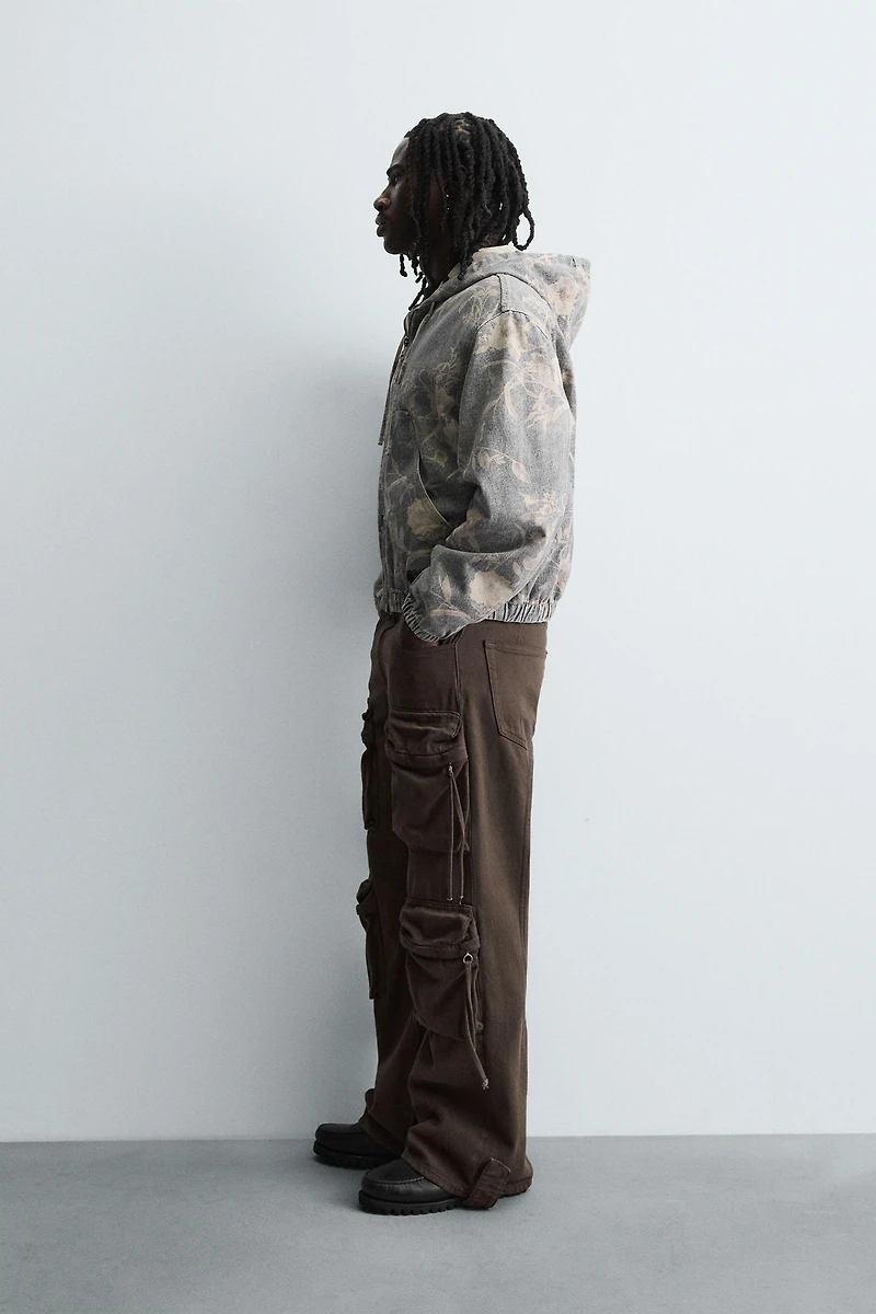 ABSTRACT PRINT DENIM JACKET