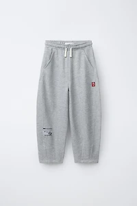 BARREL PANTS WITH LABEL