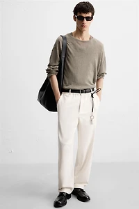 TEXTURED REGULAR FIT PANTS
