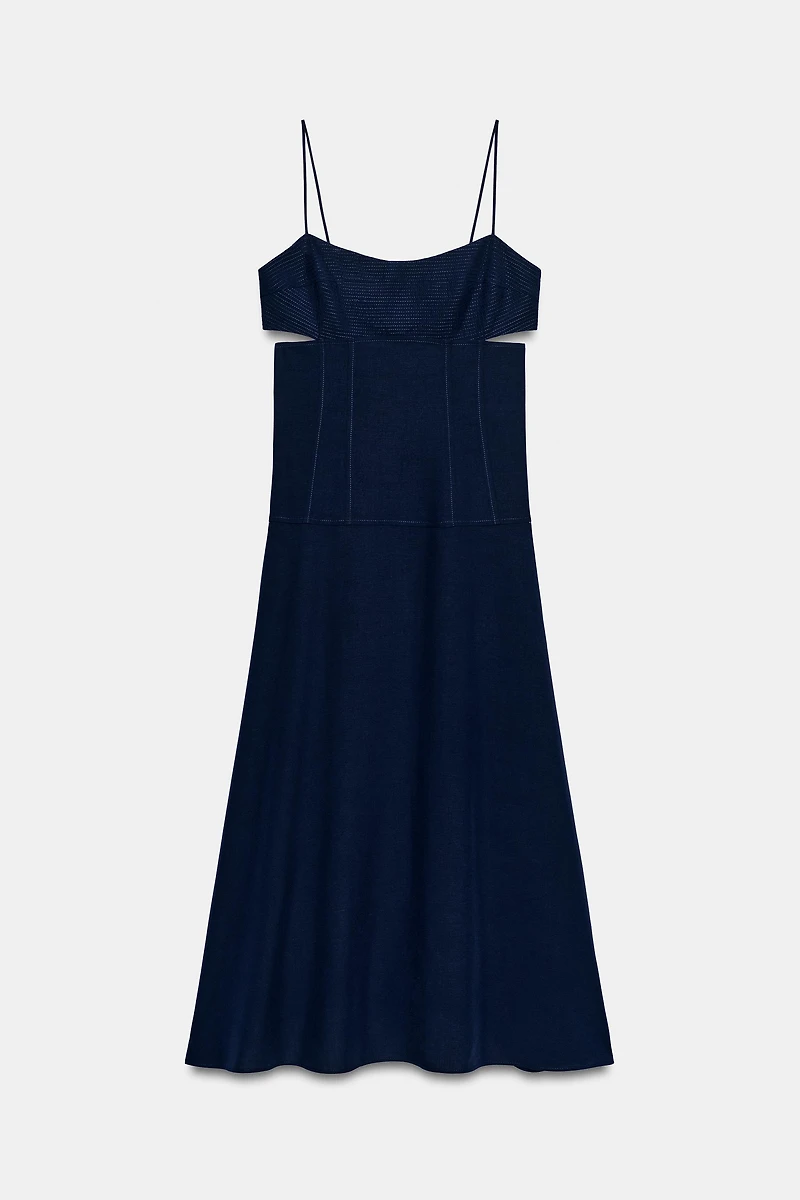 CUT OUT STRAPPY MIDI DRESS