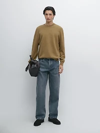 Knit wool sweater with crew neck