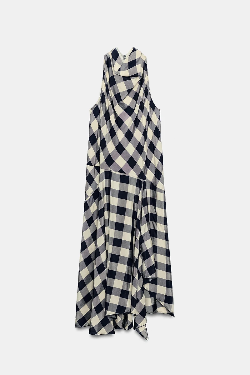 PLAID HALTER DRESS ZW COLLECTION