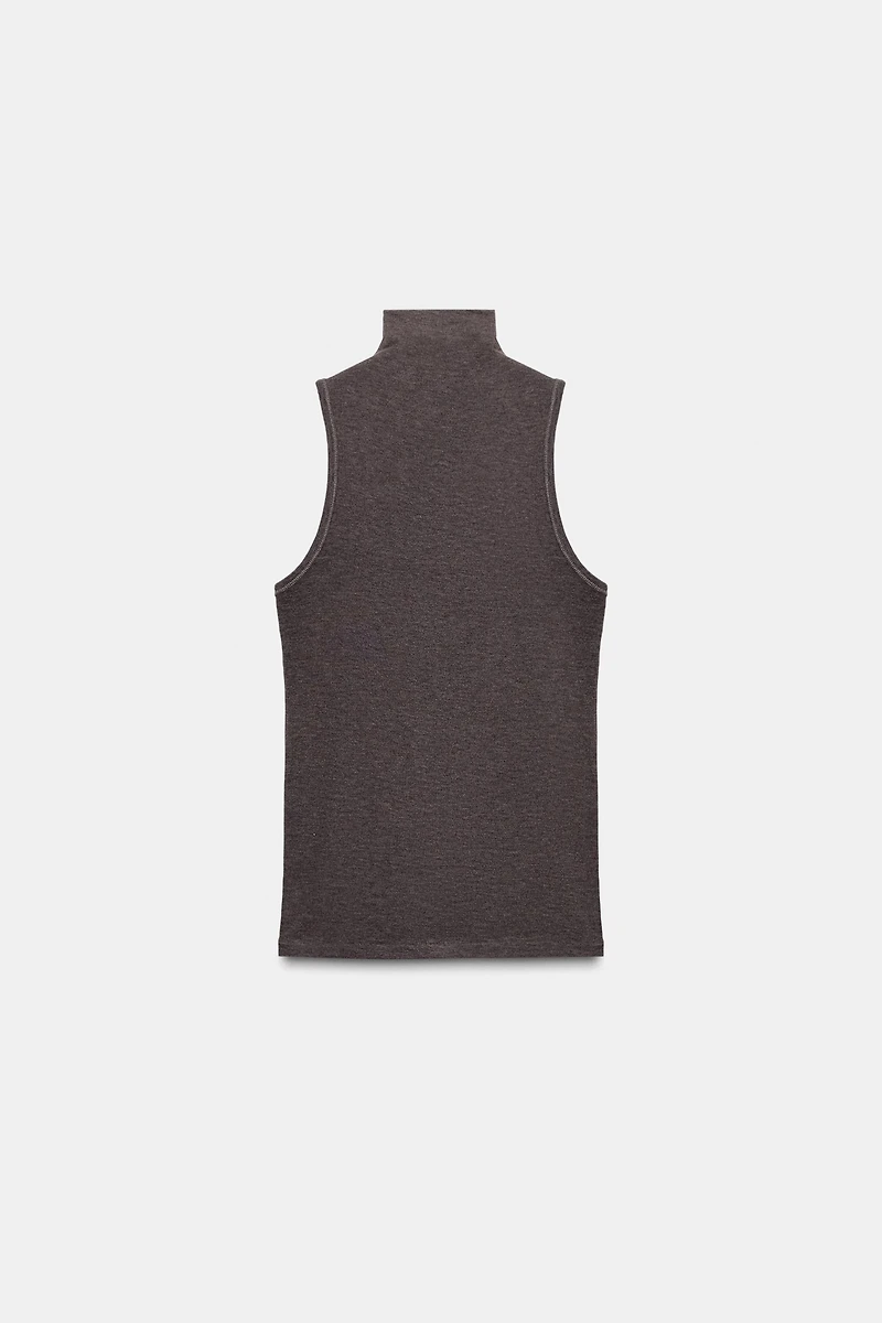 MOCK NECK SLEEVELESS TOP