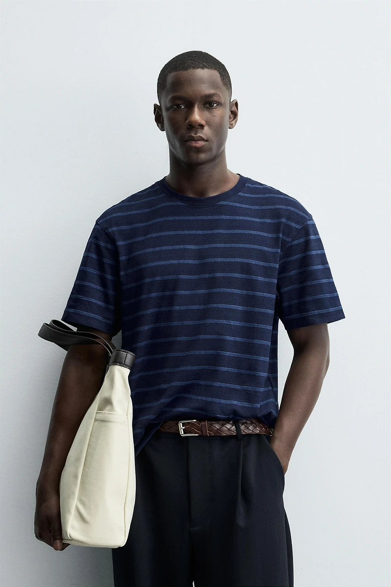 T-SHIRT JACQUARD RAYURES