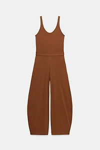 BELTED HEAVY COTTON JUMPSUIT