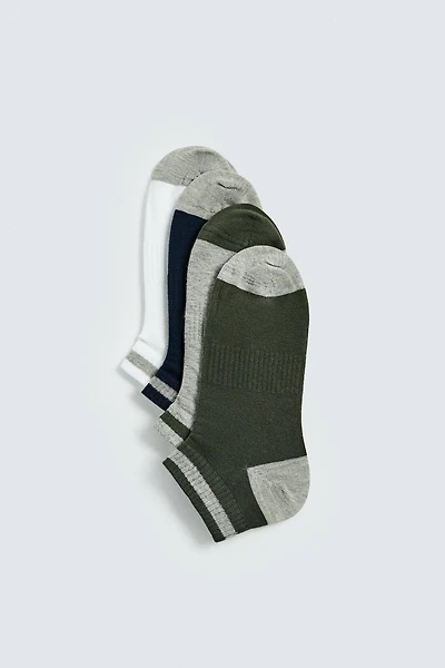 CONTRAST SHORT SOCKS FOUR-PACK
