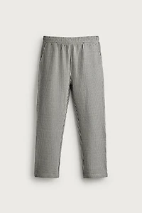 CONTRAST SEERSUCKER RELAXED FIT PANTS
