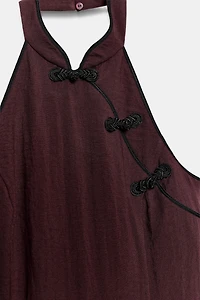 HALTER FROG FASTENING DRESS