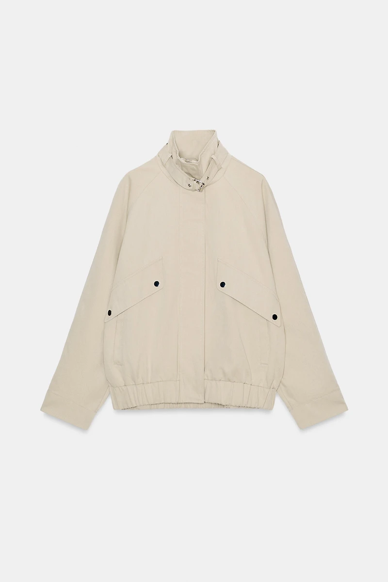 OVERSIZED HIGH-COLLAR BOMBER JACKET