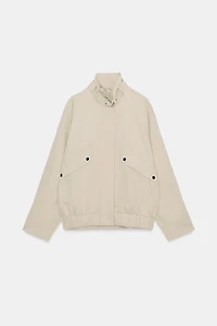 OVERSIZED HIGH-COLLAR BOMBER JACKET