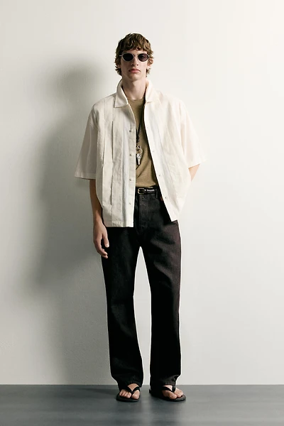 RELAXED FIT PLEATED SHIRT