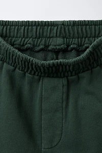 WASHED EFFECT TEXT T-SHIRT AND JOGGER PANTS SET