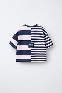 STRIPED TEXT T-SHIRT