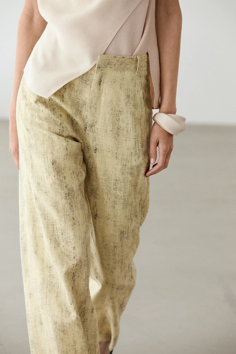 Pantalon en ramie mélangée