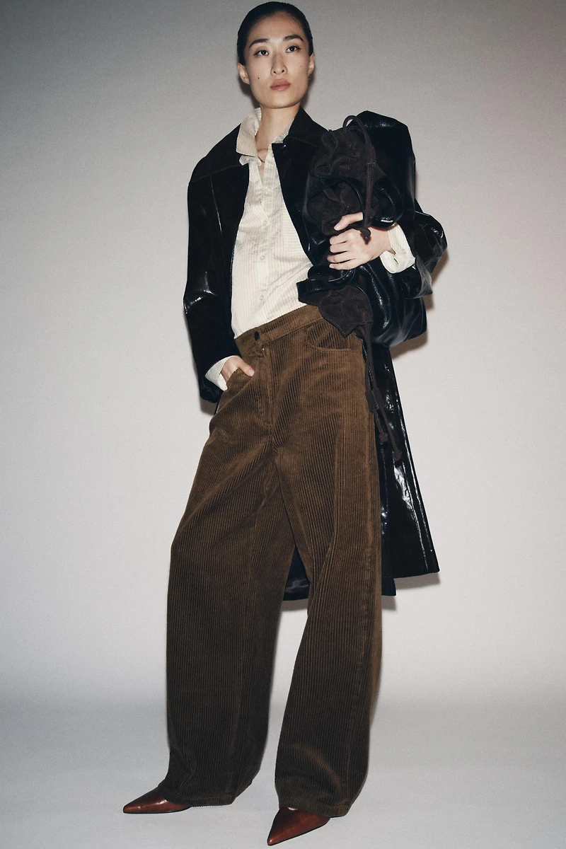 CONTRAST COLLAR SHINY TRENCH COAT ZW COLLECTION LIMITED EDITION