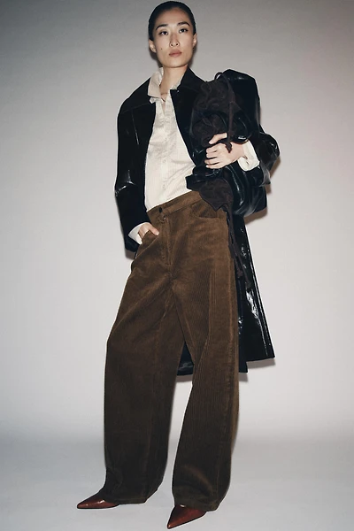 CONTRAST COLLAR SHINY TRENCH COAT ZW COLLECTION LIMITED EDITION