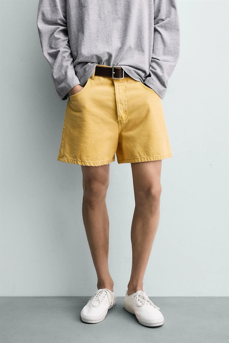 BERMUDA EN JEAN RELAXED FIT COULEUR