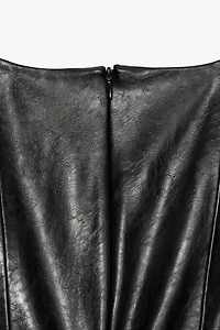 FAUX LEATHER BELTED TOP