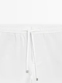 Cotton blend jogger fit trousers