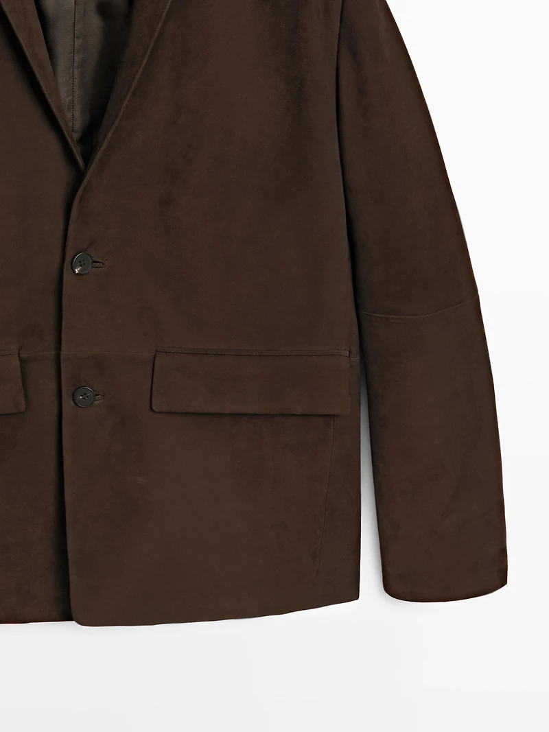Nubuck leather blazer