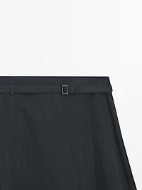 Long skirt with belt detail