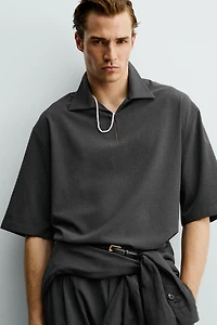 CHEMISE POLO RELAXED FIT TEXTURE IRRÉGULIÈRE