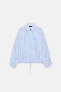 FLORAL TEXTURED EMBROIDERED SHIRT