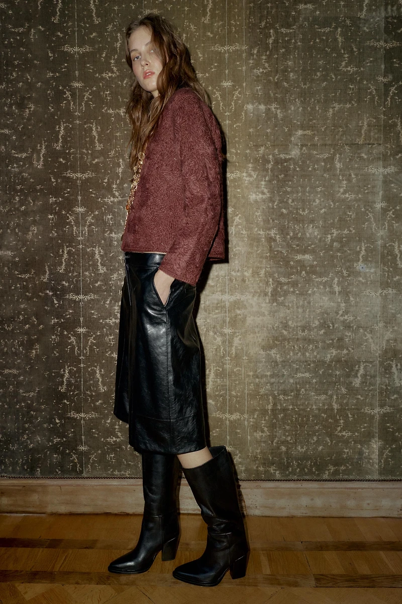 FAUX LEATHER LONG SHORTS