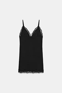 LACE STRAP MINI DRESS
