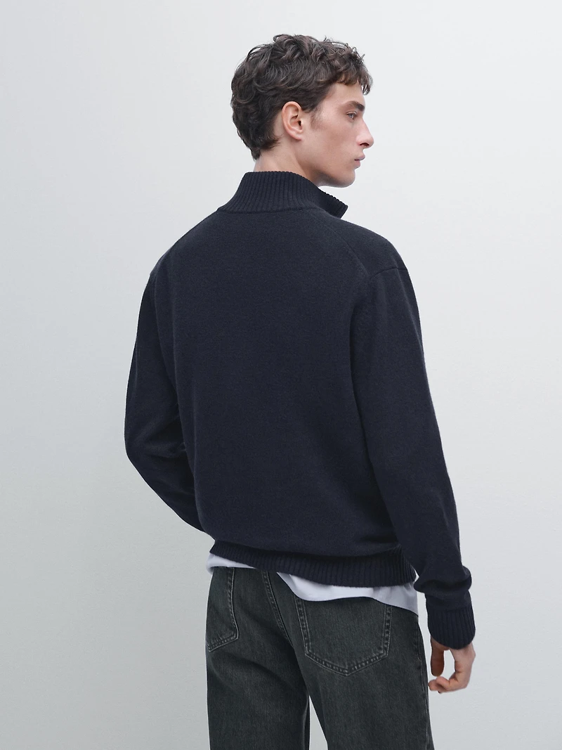 Cardigan en laine mélangée à fermeture Éclair