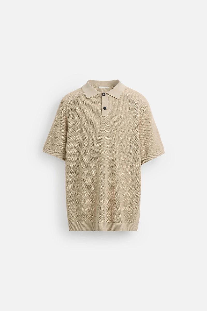TEXTURED KNIT POLO SHIRT