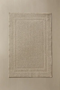 TEXTURED CHECK BATH MAT