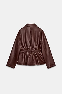 BLOUSON MATIÈRE SYNTHÉTIQUE À TAILLE ÉLASTIQUE