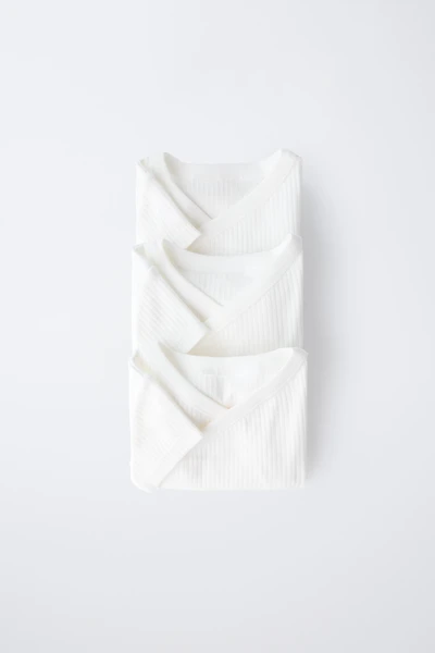 THREE-PACK OF BASIC SHORT SLEEVE KIMONO COLLAR BODYSUITS