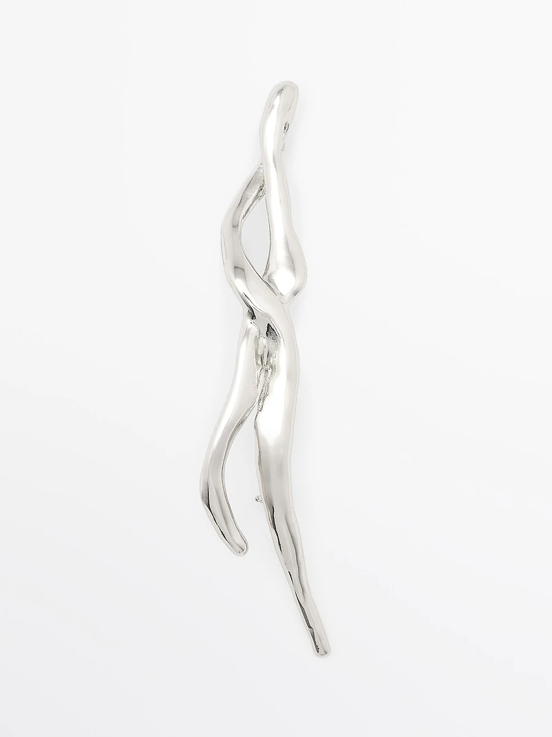 Broche métallique abstraite