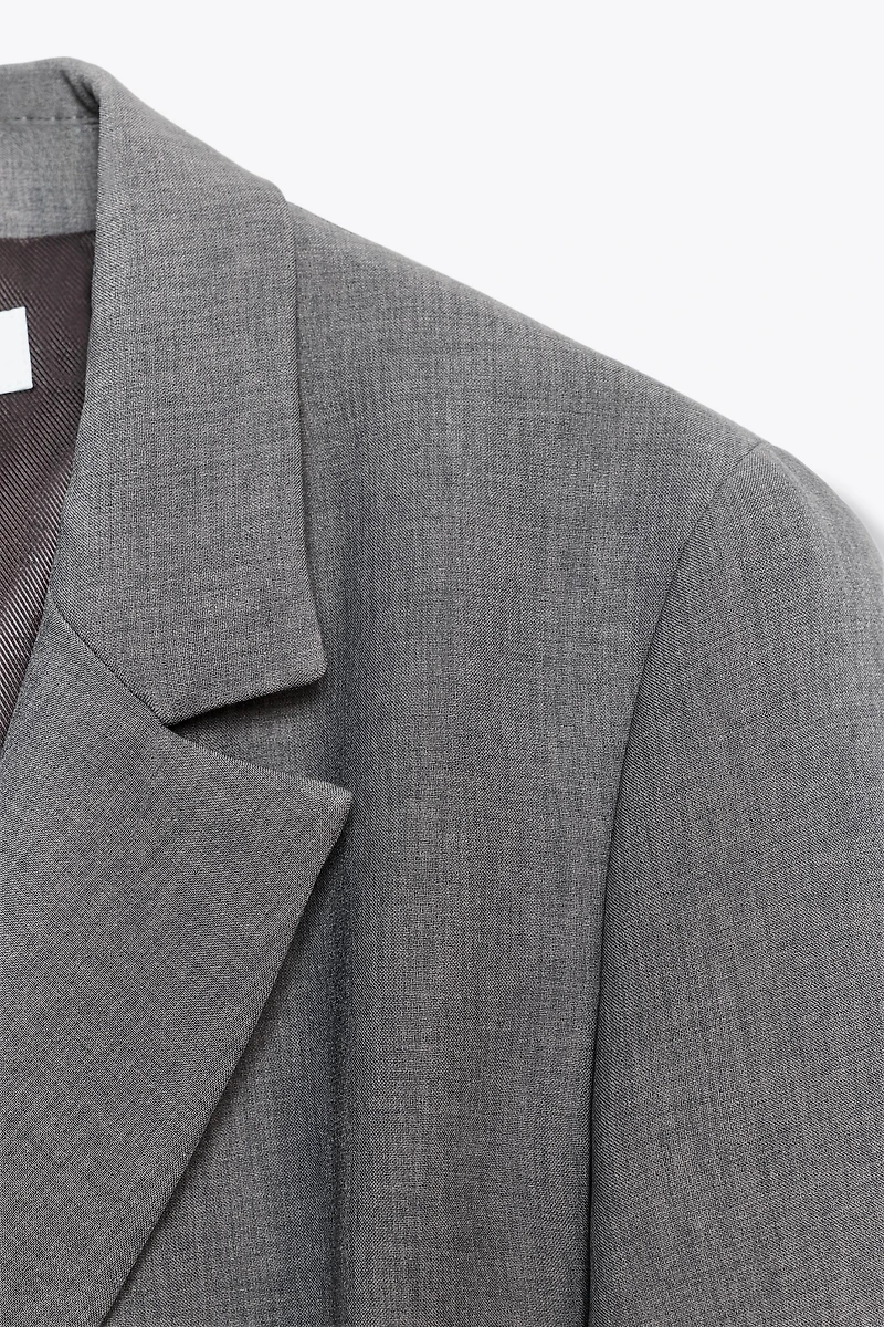 SHOULDER PAD BELTED BLAZER