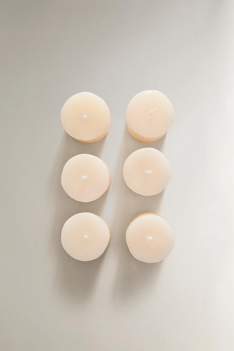 SET OF 6 DECORATIVE TEALIGHT CANDLES