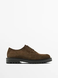 Split suede track sole shoes