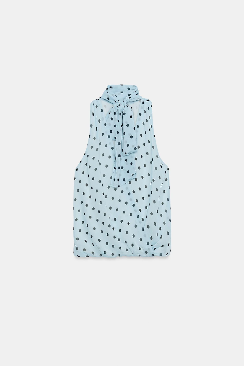 POLKA DOT TIE TOP