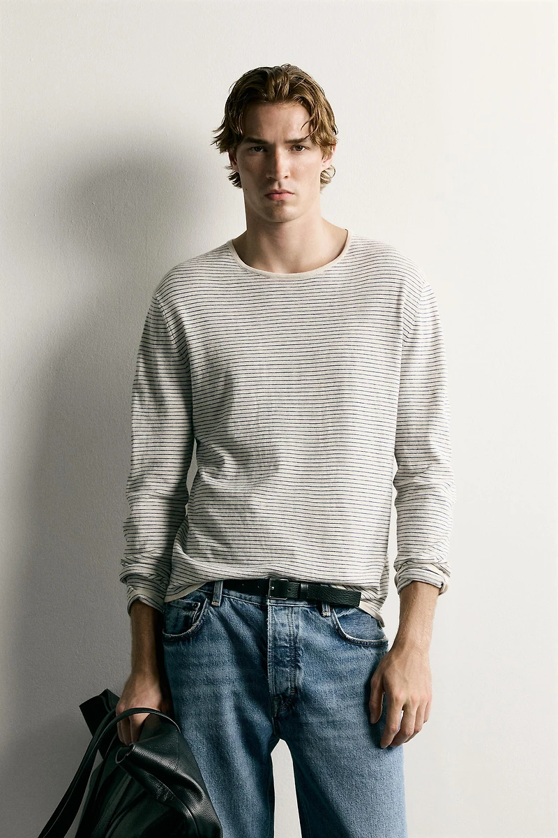 LIGHTWEIGHT STRIPED JACQUARD JUMPER
