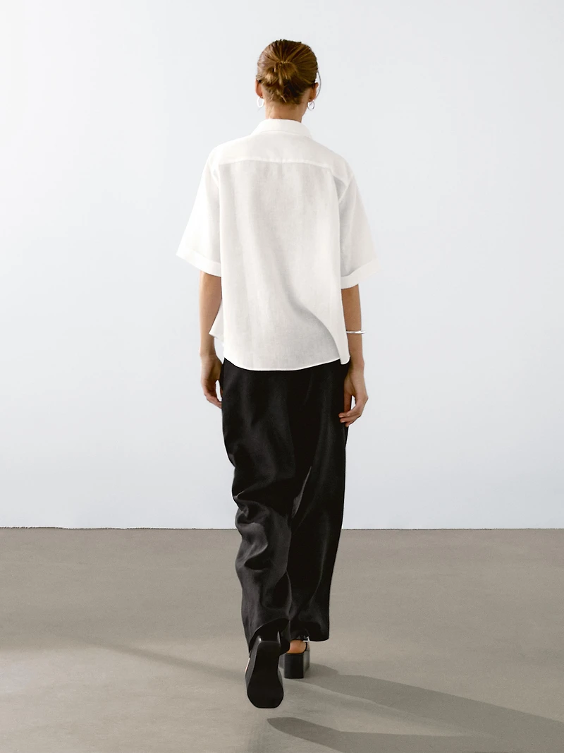 100% linen short sleeve shirt