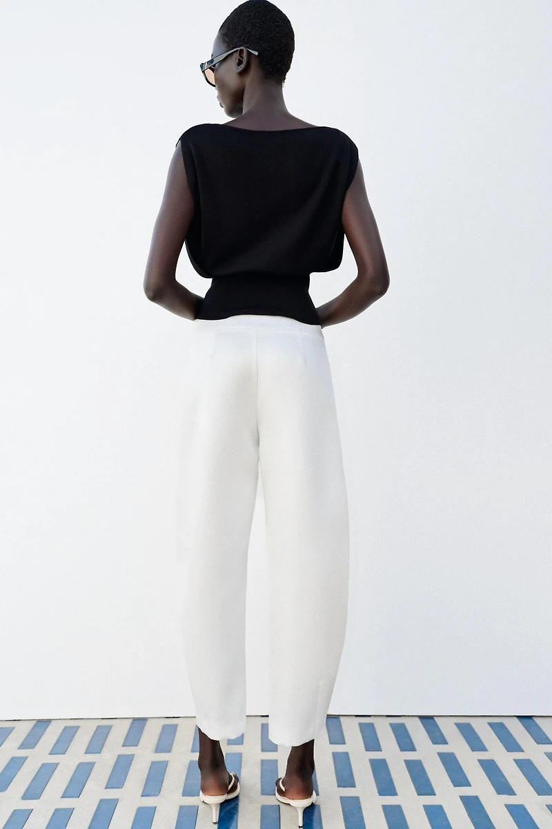 SATIN BARREL PANTS