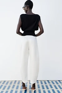 SATIN BARREL PANTS